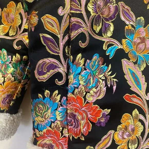 Johnny Was Sofie Jacquard Coat Womens Size Medium Embroidered Sequin Asian Tiger - Picture 10 of 10